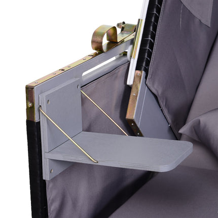 Double armchair sun lounger, PE rattan, cup holder, grey
