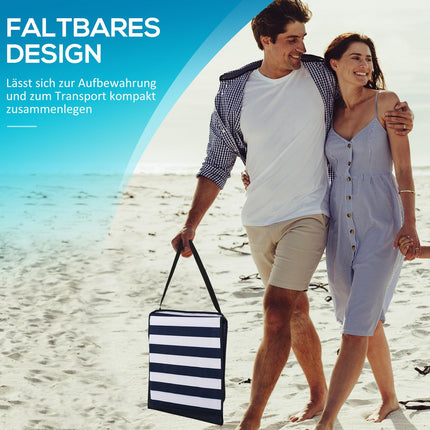 Foldable beach mat, adjustable with carrying and magazine bag