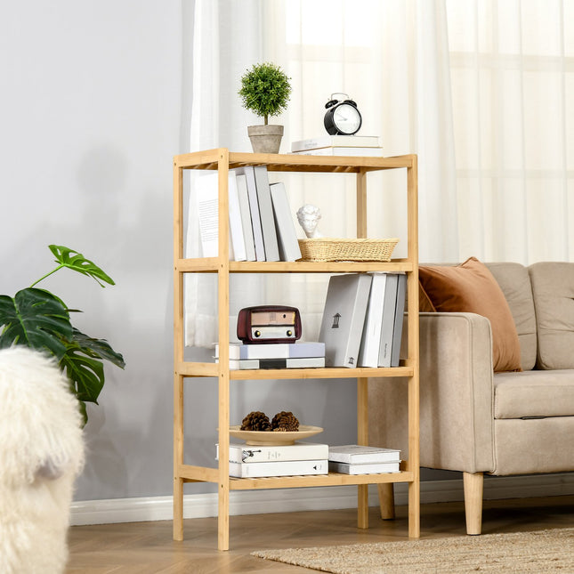 Bamboo storage shelf, 4 tiers, natural, 62x33x112cm