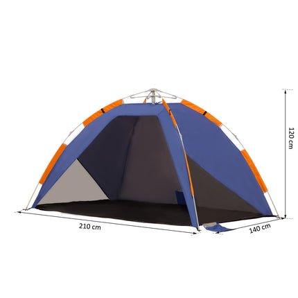 Pop Up beach tent, mesh window, fiberglass, 2-3 people