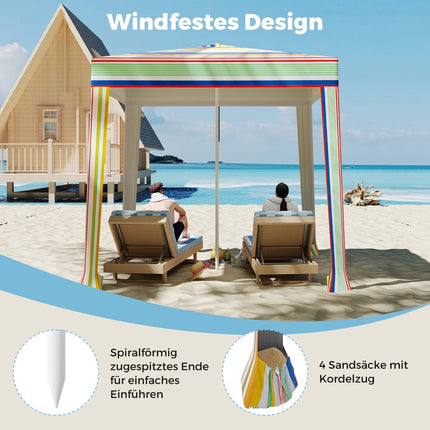 Beach Tent 2x2m with Sandbags & Carry Bag