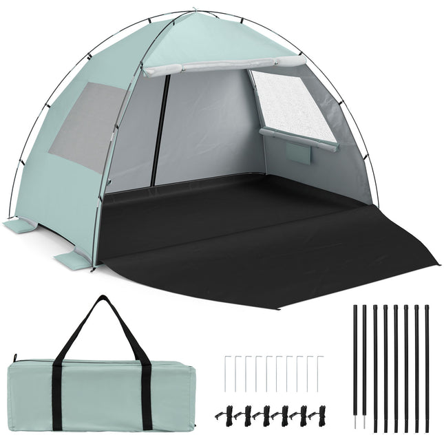 Beach Tent Sun Shelter, UPF50+, 3-4 Person, Extended Floor