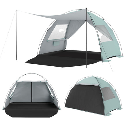 Beach Tent Sun Shelter, UPF50+, 3-4 Person, Extended Floor
