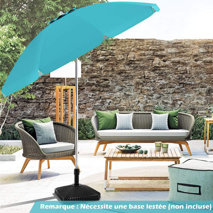 Parasol plażowy 198 cm, odchylany przyciskiem, torba na kotwicę piaskową