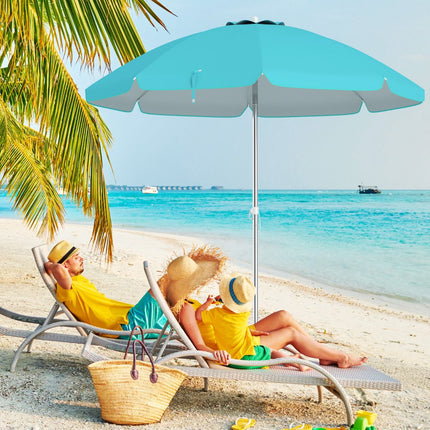 Parasol plażowy 198 cm, odchylany przyciskiem, torba na kotwicę piaskową