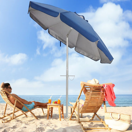 Beach Umbrella 198cm, Tilt, Sand Anchor, Carry Bag