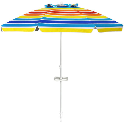 Beach Umbrella 200 cm, Tilt Canopy, Cup Holder, Bag