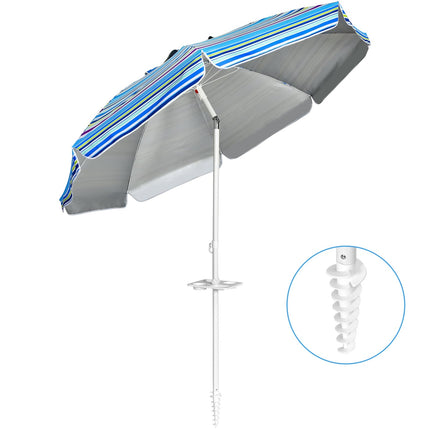 Beach Umbrella 2.2m UPF50+ Sun Protection, Portable