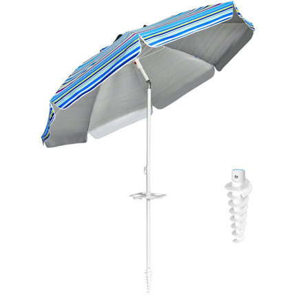 Beach Umbrella 2.2m UPF50+ Sun Protection, Portable
