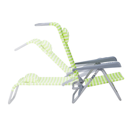 Beach chair with neck pillow - foldable