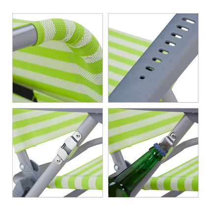 Beach chair with neck pillow - foldable