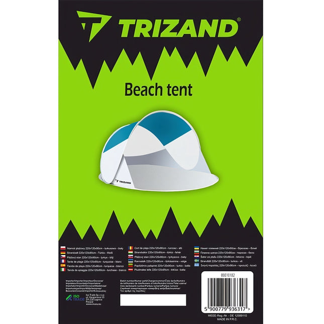 Beach tent 220x120x90cm - turquoise - gray