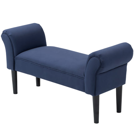 Blue upholstered bed bench, 130 kg Capacity, 102 x 36 x 51 cm