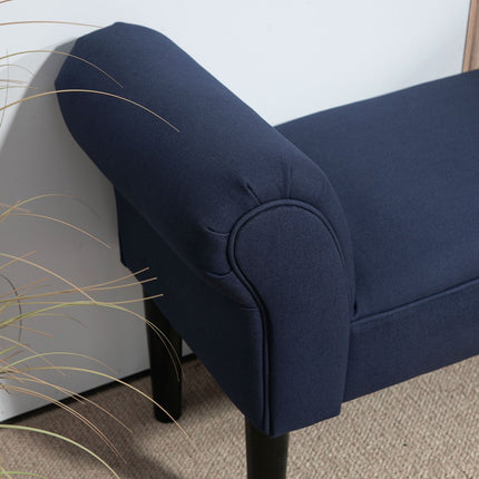 Blue upholstered bed bench, 130 kg Capacity, 102 x 36 x 51 cm