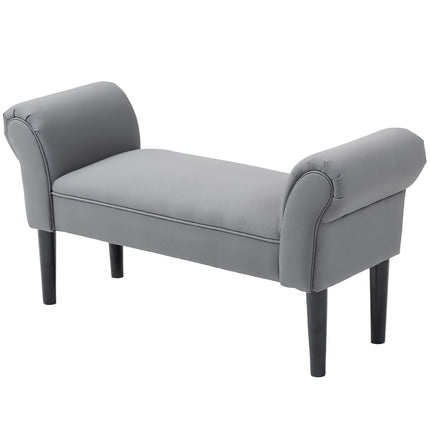 Dark gray upholstered hall bench, 130 kg load, 102x36x51 cm