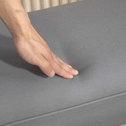 Dark gray upholstered hall bench, 130 kg load, 102x36x51 cm