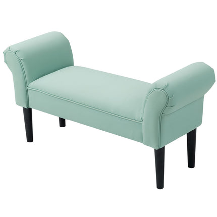 Green upholstered hall bench, 130 kg capacity, 102x36x51 cm