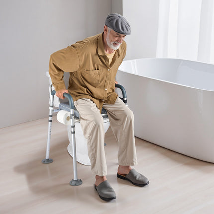 Bedside Commode Chair, 500 lb, 4-in-1, Adjustable