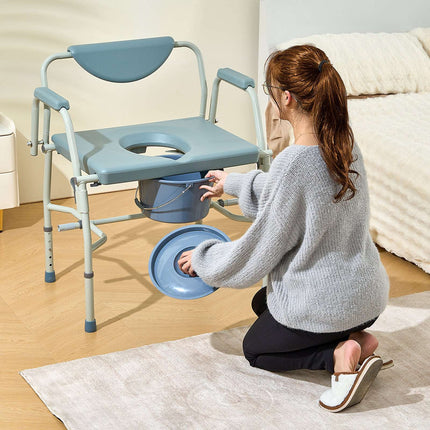 Bedside Commode Chair – Drop-Down Arms, 1000 lb