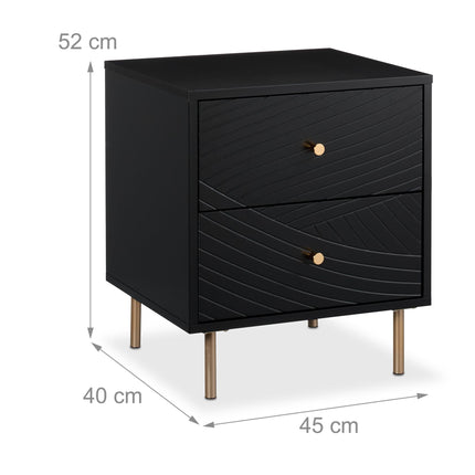Bedside cabinet with 2 drawers