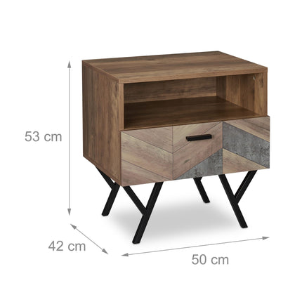 Bedside table in industrial style