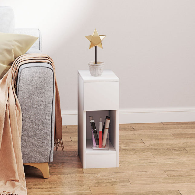White bedside table with drawers, 20x30x50 cm