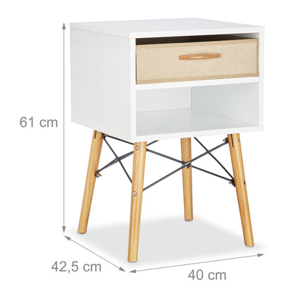 Bedside table with folding drawer