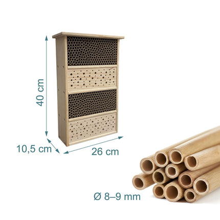 Bee Hotel for Wild Bees – Large Wooden Insect House