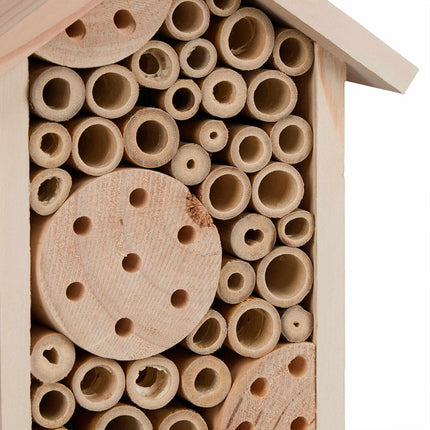 Bee hotel with bamboo tubes
