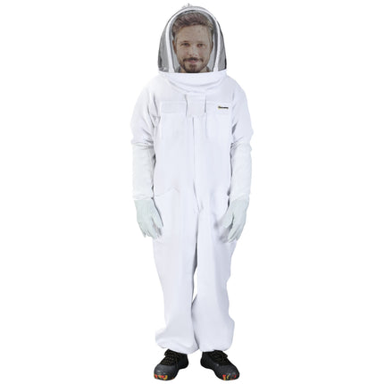 Cotton beekeeping suit with veil and gloves, unisex, XXXL