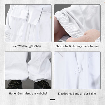 Cotton beekeeping suit with veil and gloves, unisex, XXXL