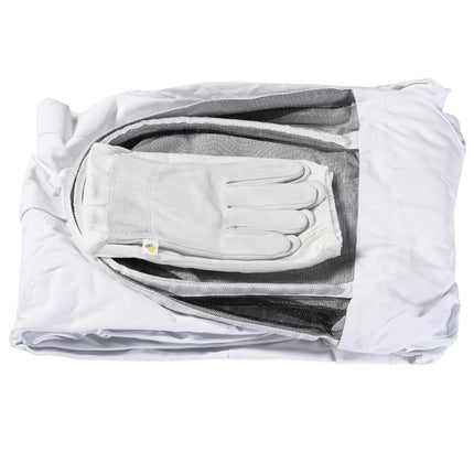 Cotton beekeeping suit with veil and gloves, unisex, XXXL