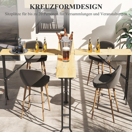 Folding beer tent table for 20 people, 105 cm, 120 kg Capacity
