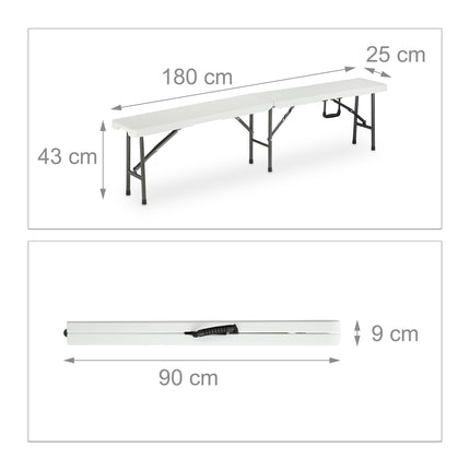 Beer bench white Set of 2