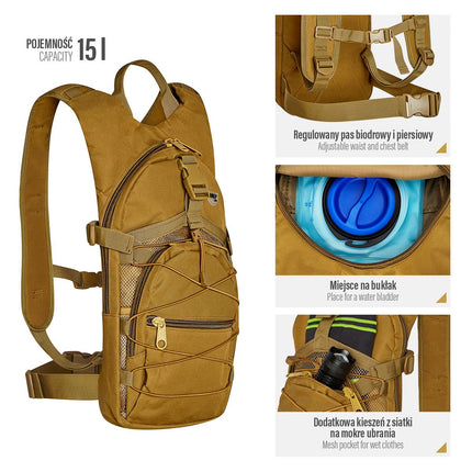 Beige Backpack, Large Capacity, Durable Fabric