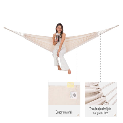 Beige Hammock 200x100 cm, Outdoor Camping