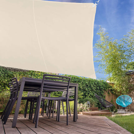 Beige Square UV-Protection Shade Sail for Patio