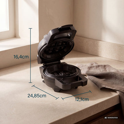 Belgian Filled Waffle Maker 700W with Flip Function, 16 cm, Non-Stick, PFAS Free