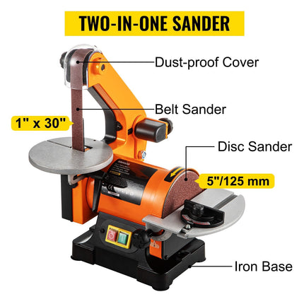 Belt And Disc Sander, 250W Bench Sander, 1x30, 5 Inch