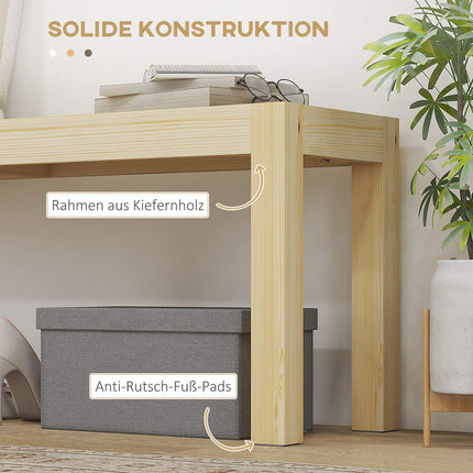 2-seater dining bench in pine, 120x33x45 cm, capacity 240 kg