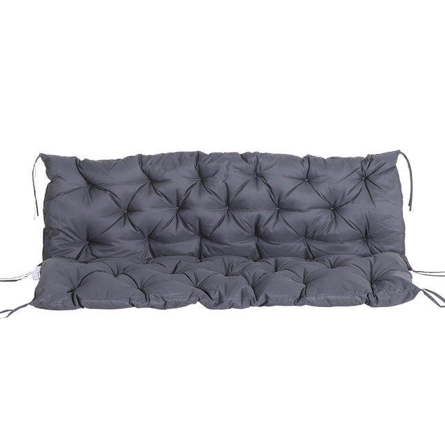 Garden bench cushion set, cotton, dark grey, 150x98x8 cm