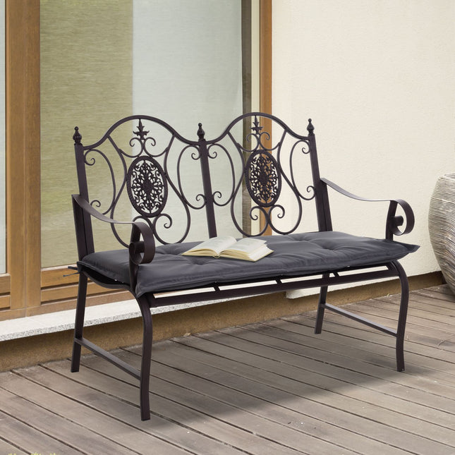 Dark gray garden bench cushions, soft polyester, 120x54x5 Cm