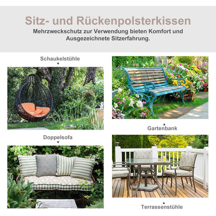 Dark gray garden bench cushions, soft polyester, 120x54x5 Cm