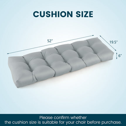 Bench Cushion, Tufted Indoor Outdoor, 52 x 19.5 x 6