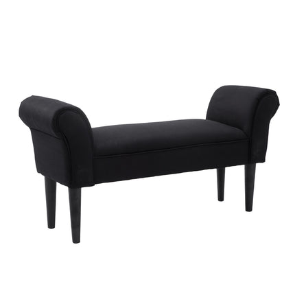 Black upholstered bedroom bench - MDF & Foam, 102x31x51 cm