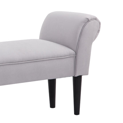Gray upholstered bedroom bench, MDF & foam, 102x31x51cm