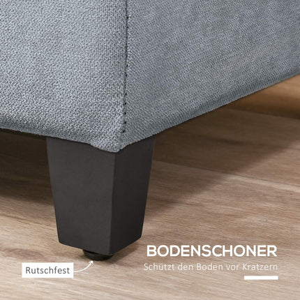 Gray upholstered storage bench - Linnelook Bed & Living Room