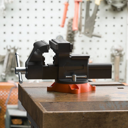 Bench Vise 16.5 cm Jaws, 360 Swivel Base, Anvil