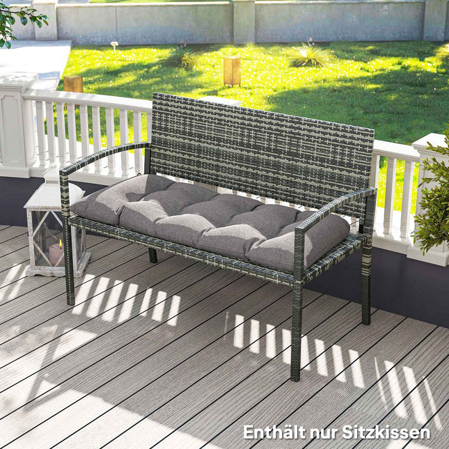Outdoor bench cushion 105 x 46 cm, Water resistant, Grey