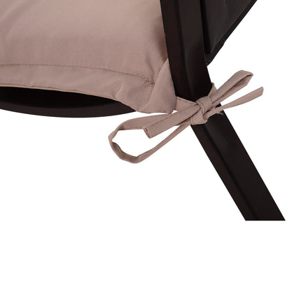 Beige polyester bench cushion set, soft padded, 120x54x5cm